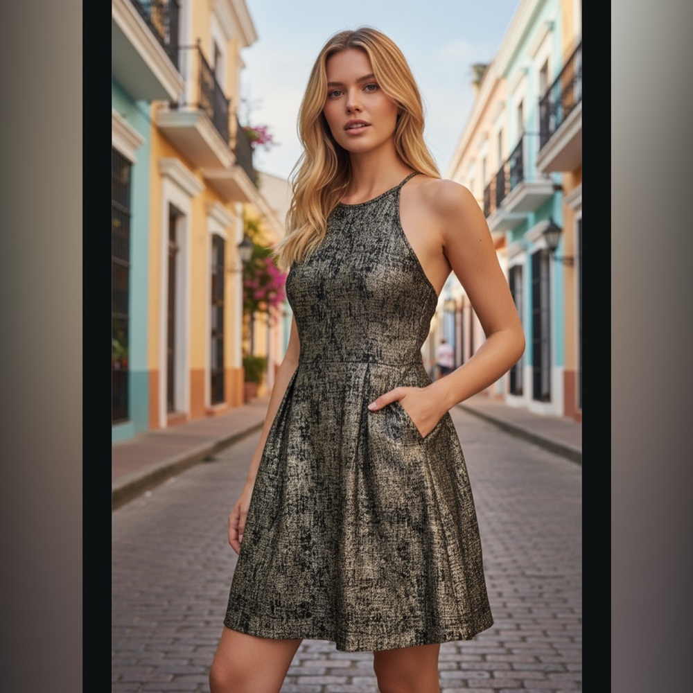 Soprano Metallic look dress size S